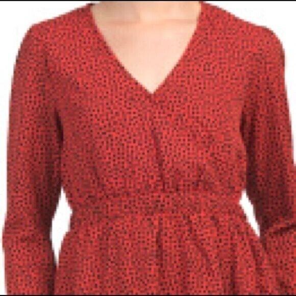 Ruffle Mini Dress Red Black Size Small Womens Date Night Feminine Japna - Picture 3 of 5